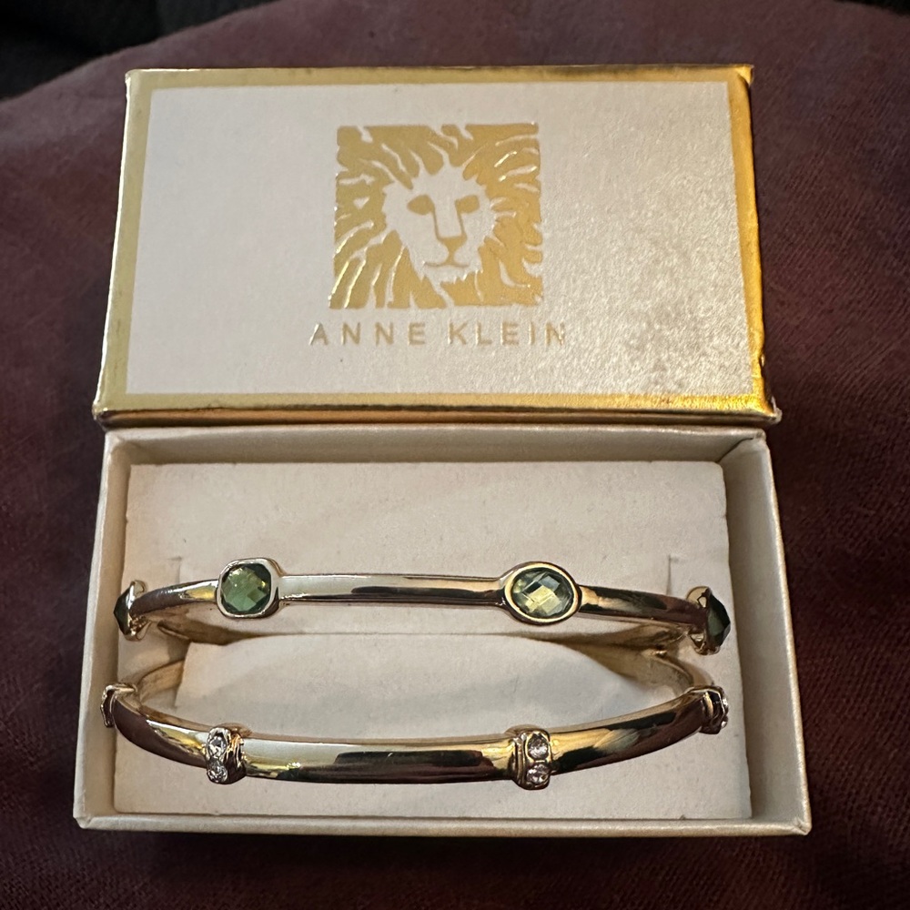 Anne Klein Gold-Tone  
Set Pavé & Stone   
Bangle Bracelets